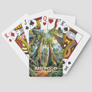 Van Gogh Style Redwoods National Park California Playing Cards