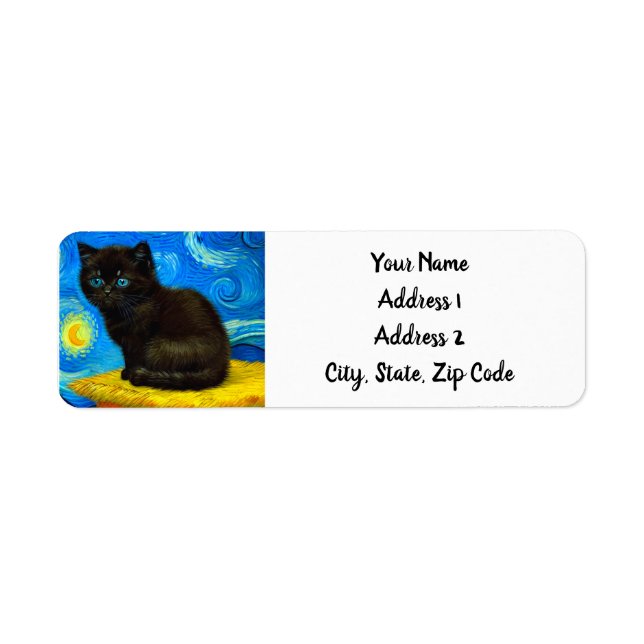 Van Gogh Style Starry Night Cat (Front)
