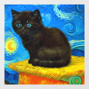 Van Gogh Style Starry Night Cat