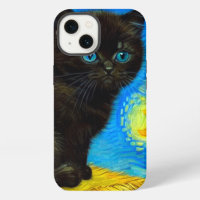 Van Gogh Style Starry Night Cat