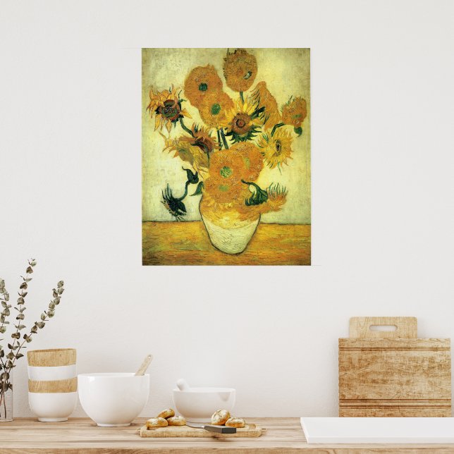 Van Gogh - Sunflowers 14, famous painting,  Poster (Kitchen)