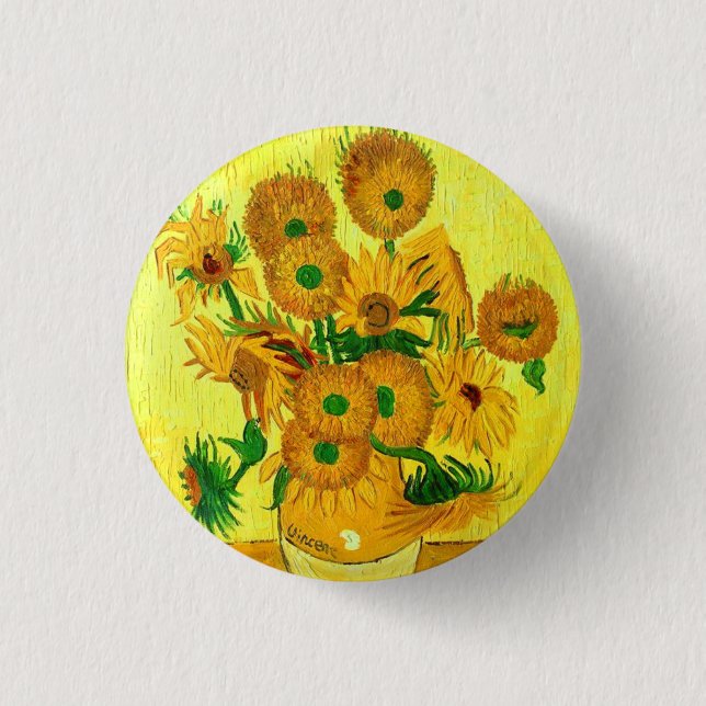 Van Gogh Sunflowers 3 Cm Round Badge (Front)