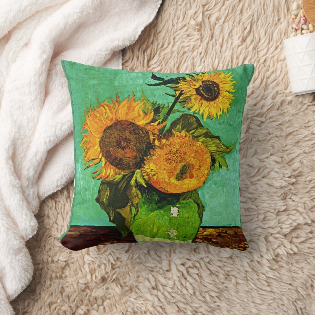 Van Gogh - Sunflowers (3)  Cushion (Blanket)