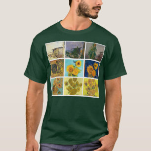 Van Gogh Sunflowers Art Artwork Vintage Retro Mast T-Shirt
