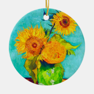 Van Gogh Sunflowers Ceramic Tree Decoration