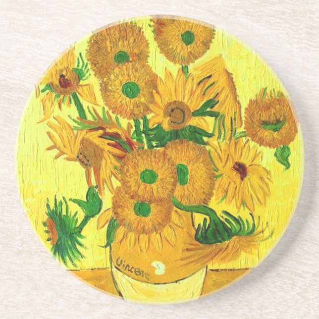 Van Gogh Sunflowers Coaster (Front)