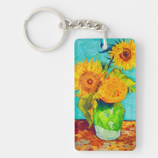 Van Gogh Sunflowers  Key Ring (Front)