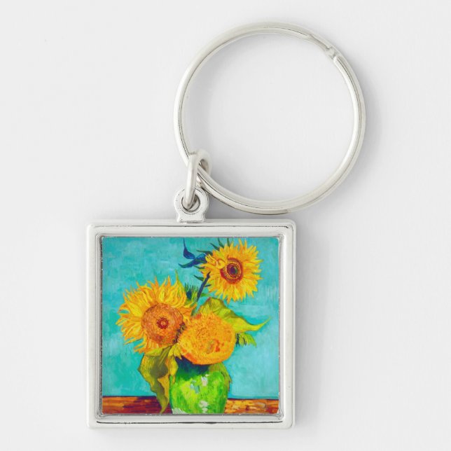 Van Gogh Sunflowers  Key Ring (Front)