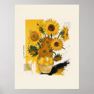 Van Gogh Sunflowers Modern Poster