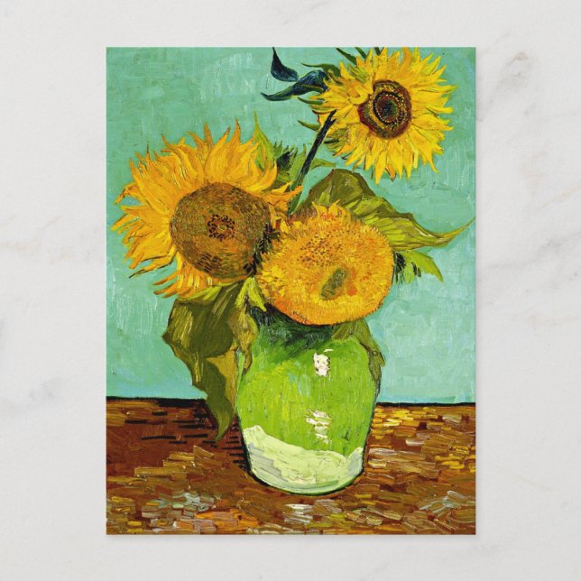 Van Gogh - Sunflowers, Three Postcard (Front)