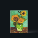 Van Gogh - Sunflowers, Three, Postcard<br><div class="desc">Van Gogh floral painting,  Sunflowers (3).</div>