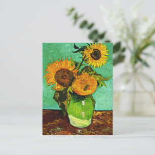 Van Gogh - Sunflowers, Three, Postcard