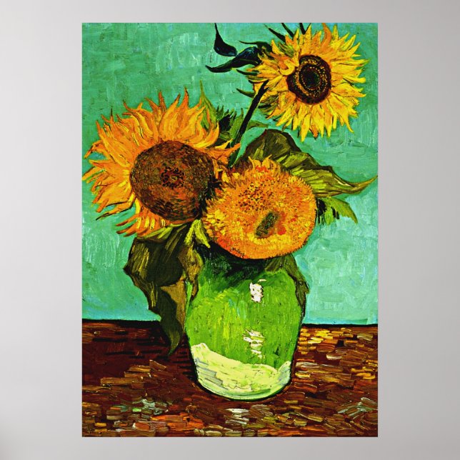 Van Gogh - Sunflowers, Three Poster (Front)