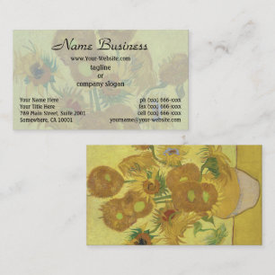 Van Gogh Sunflowers - Vibrant Yellow on Yellow Business Card