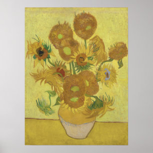 Van Gogh Sunflowers - Vibrant Yellow on Yellow Poster