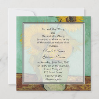 Van Gogh sunflowers wedding invitation