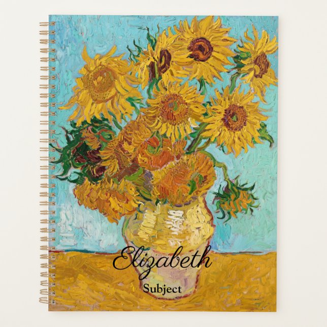 Van Gogh Sunflowers Yellow Flowers  Floral  Planner (Front)