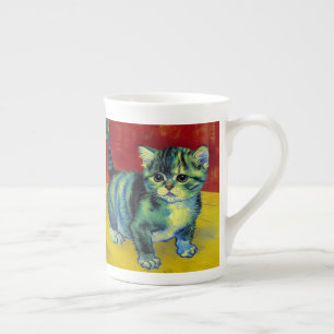 Van Gogh Tabby Cat Bone China Mug