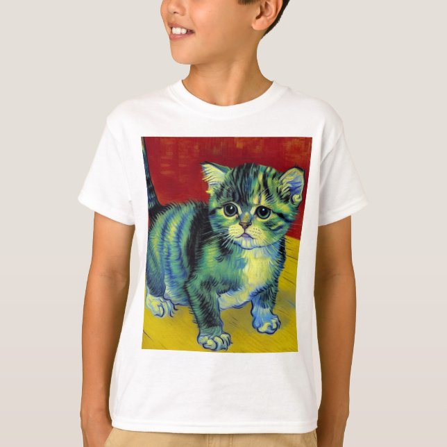 Van Gogh Tabby Cat T-Shirt (Front)
