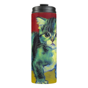 Van Gogh Tabby Cat Thermal Tumbler
