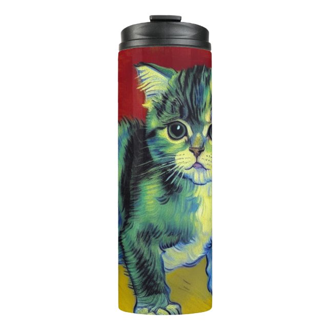Van Gogh Tabby Cat Thermal Tumbler (Front)