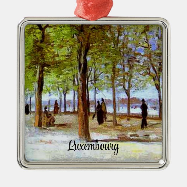 Van Gogh: Terrace in the Luxembourg Garden Metal Tree Decoration (Front)