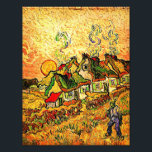 Van Gogh - Thatched Cottages in the Sunshine Photo Print<br><div class="desc">Thatched Cottages in the Sunshine,  fine art vintage painting by Vincent van Gogh</div>