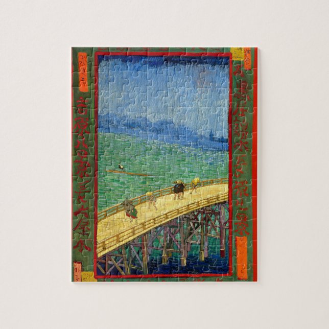 Van Gogh The Bridge in the Rain after Hiroshige Jigsaw Puzzle (Vertical)