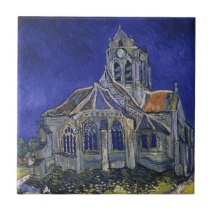 Van Gogh The Church at Auvers Blue Sky Art Tile