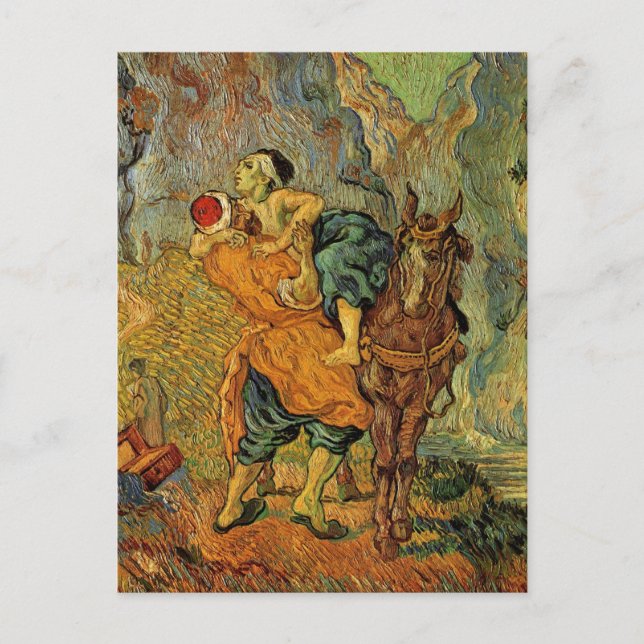 Van Gogh The Good Samaritan, Vintage Impressionism Postcard (Front)