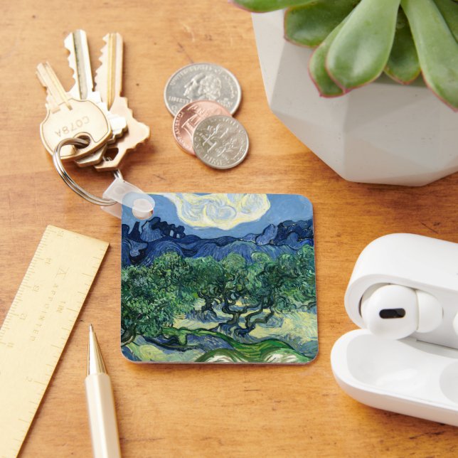 Van Gogh The Olive Trees Landscape Painting Key Ring (Desk)