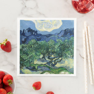 Van Gogh The Olive Trees Landscape Painting Napkin