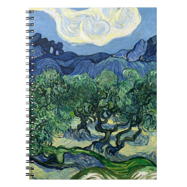 Van Gogh The Olive Trees Landscape Painting Notebook (Front)