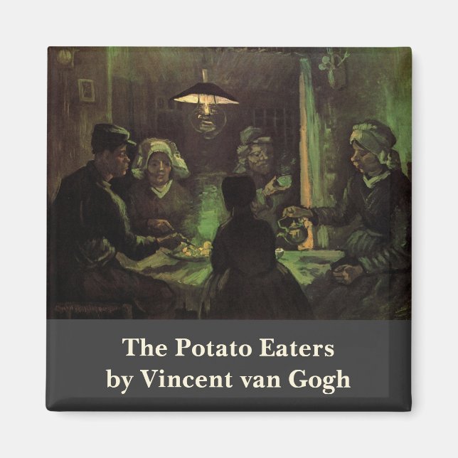 Van Gogh; The Potato Eaters, Vintage Impressionism Magnet (Front)