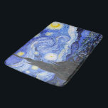 Van Gogh The Starry Night Bath Mat<br><div class="desc">Oil painting by the Dutch master Vincent Van Gogh(1853-1890) Probably his most famous painting, Van Gogh painted 'The Starry Night' in 1889 from memory while in an asylum in France where he checked himself in for depression.The scene depicts the view from his bedroom window. In the painting there is the...</div>