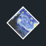 Van Gogh The Starry Night Napkin<br><div class="desc">Oil painting by the Dutch master Vincent Van Gogh(1853-1890) Probably his most famous painting, Van Gogh painted 'The Starry Night' in 1889 from memory while in an asylum in France where he checked himself in for depression.The scene depicts the view from his bedroom window. In the painting there is the...</div>