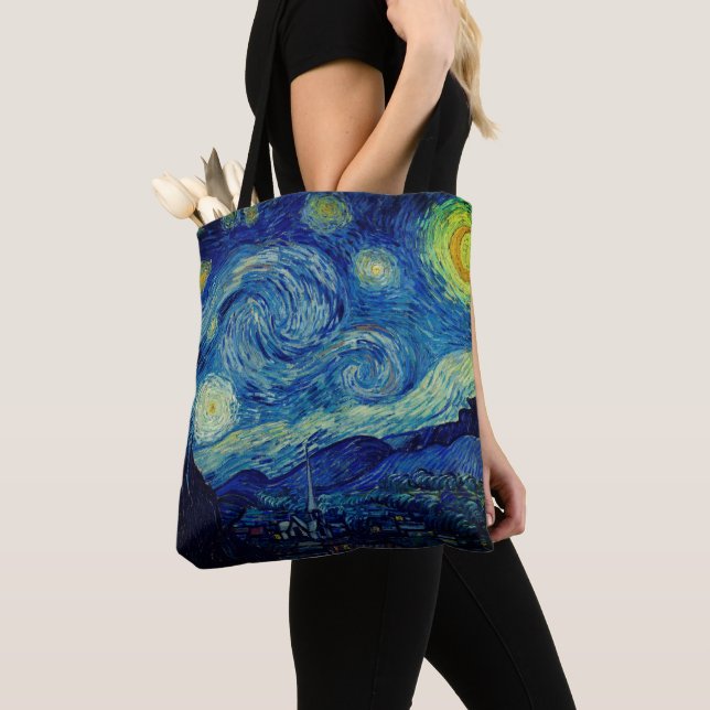 Van Gogh - The Starry Night Shopping Tote Bag (Close Up)