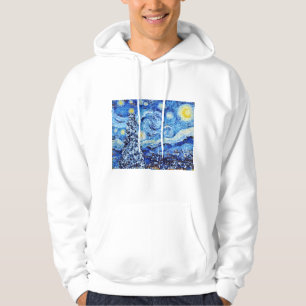 Van Gogh - The Starry Night - White Christmas Art  Hoodie
