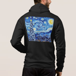 Van Gogh - The Starry Night - White Christmas Art  Hoodie