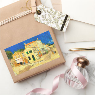 Van Gogh, The Yellow House, Rectangular Sticker