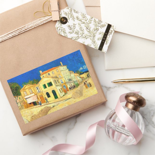 Van Gogh, The Yellow House,  Rectangular Sticker (Gifting)