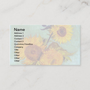 Van Gogh - Three Sunflowers In A Vase - Fine Art Business Card