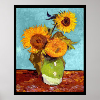 Van Gogh - Three Sunflowers In A Vase - Fine Art Poster