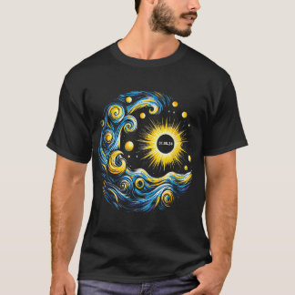 Van Gogh Total Solar Eclipse April 8th 2024  T-Shirt