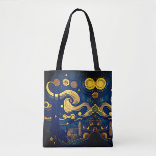 Van Gogh Tote, Reproduced Starry Night Grocery Bag