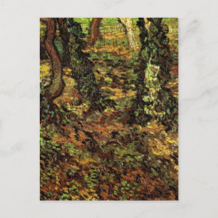 Van Gogh Tree Trunks w Ivy, Vintage Impressionism Postcard