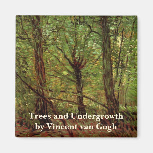 Van Gogh Trees Undergrowth, Vintage Impressionism Magnet