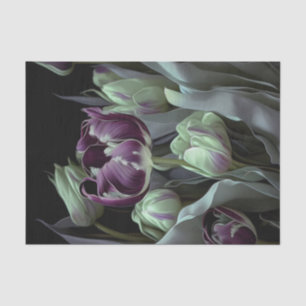 Van Gogh Tulips, Deep purple fanciful garden Tissue Paper