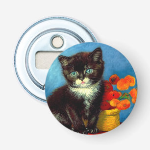 Van Gogh Tuxedo Cat Bottle Opener
