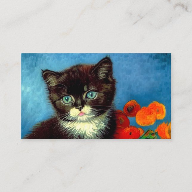 Van Gogh Tuxedo Cat  Enclosure Card (Front)